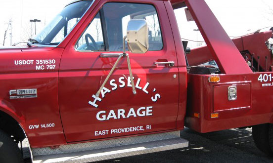 Hassell's Garage tow truck