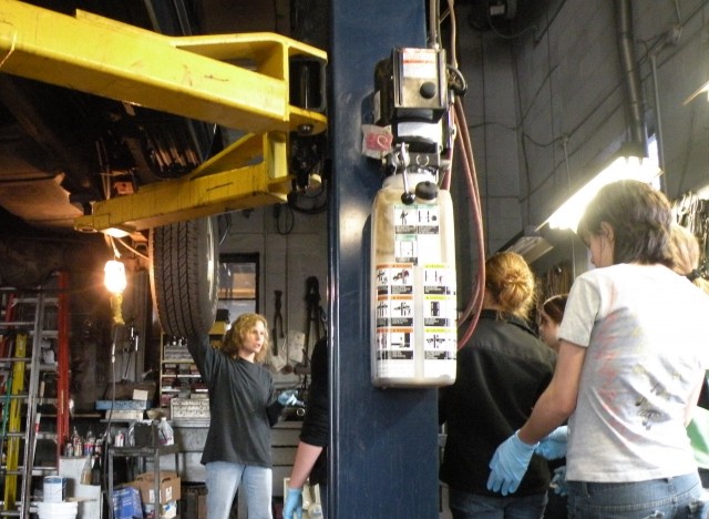 Automotive shop class at Hassell's Garage