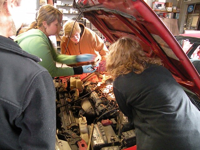 Automotive training at the garage